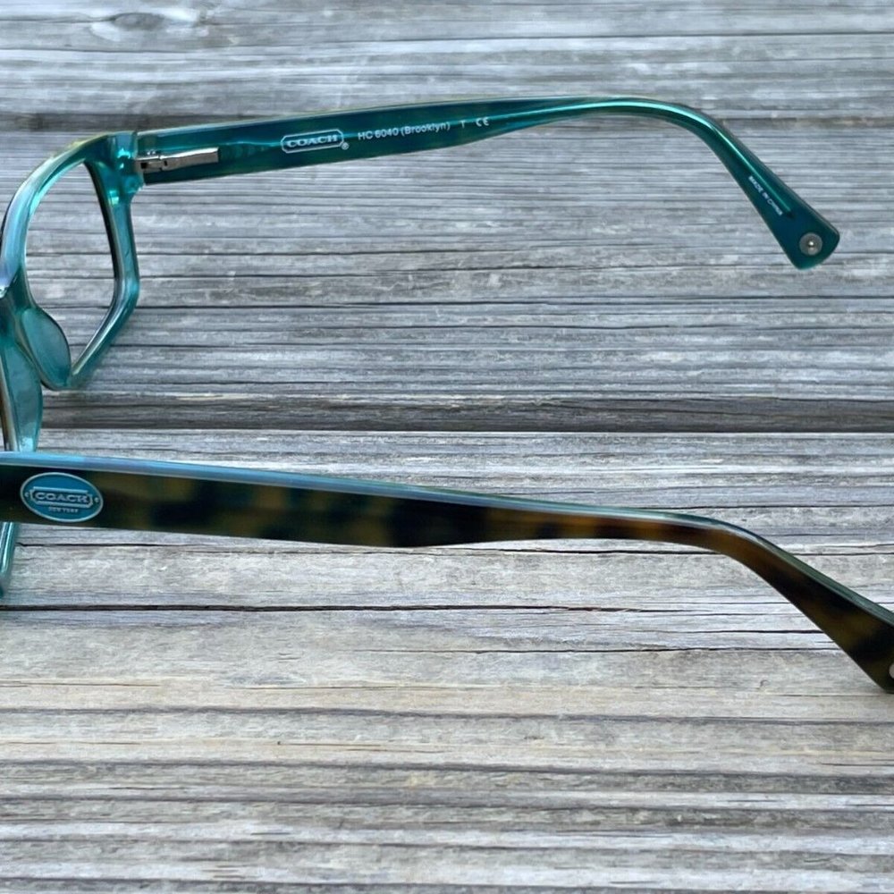 Coach New York Ladies Eyeglasses Frame BROOKLYN Blue Dark Tortoise/Teal 50[]16 - Picture 9 of 12